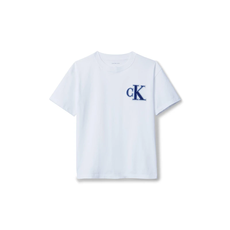 Image of Calvin Klein Jeans Kids CKJ Logo Regular Fit T-Shirt White YAF male 14Y