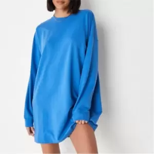 Image of Missguided Basic Crew Neck Sweater Dress - Blue