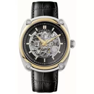 Image of Ingersoll The Michigan 1892 Automatic Mens Watch Black Dial Black Leather Strap I13301