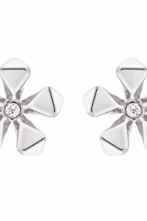 Image of Ladies Karen Millen Silver Plated Petite Geo Flower Stud Earring KMJ1102-01-02