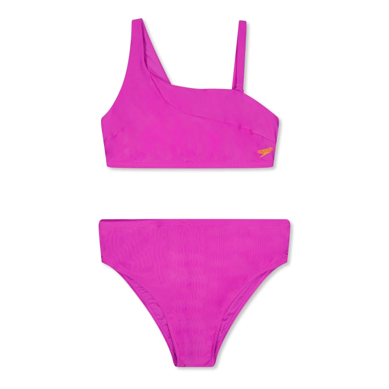 Image of Speedo Plus Size Asymmetric Bikini - Purple Purple 24