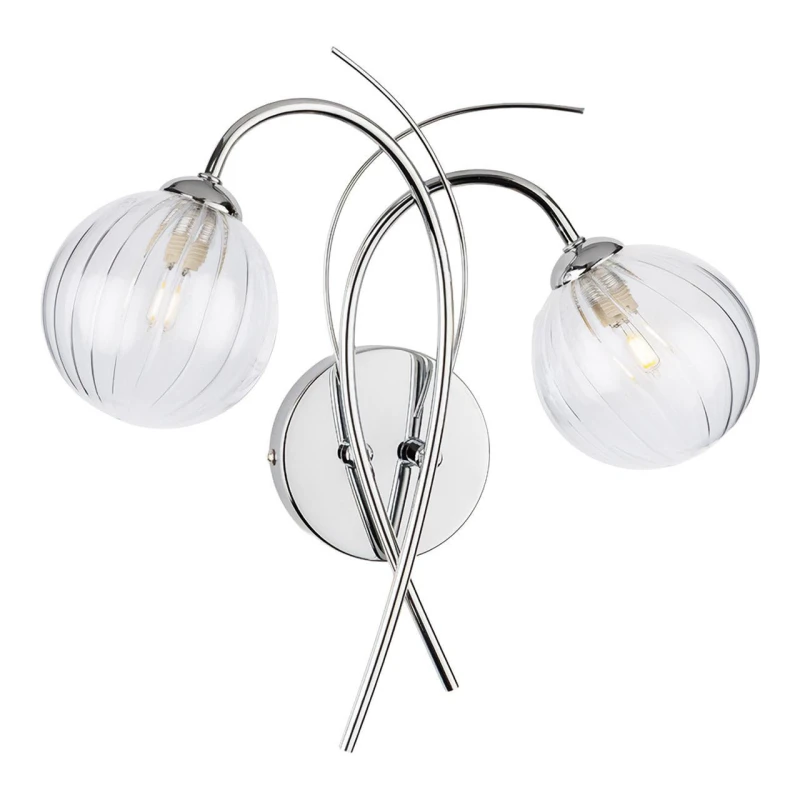 Image of Firstlight Elba 2-Light Wall Wall Light Clear in Chrome