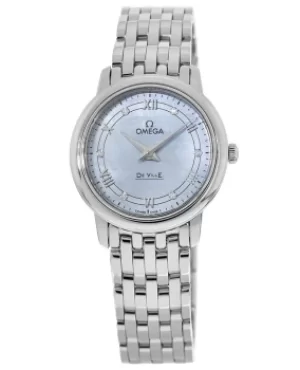 Image of Omega De Ville Prestige Blue Mother of Pearl Diamond Dial Womens Watch 424.10.27.60.57.001 424.10.27.60.57.001