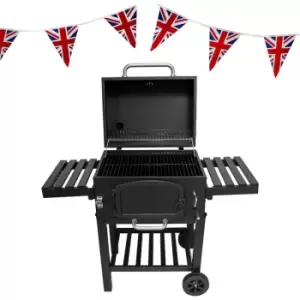 Image of Monster Shop - xl bbq Smoker Charcoal Barbecue Grill Portable Stainless Steel - Black