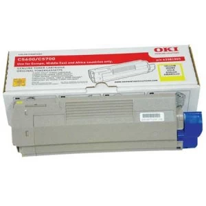 Image of OKI 43381905 Yellow Laser Toner Ink Cartridge