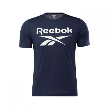 Image of Reebok Workout Ready Supremium Graphic Tee Mens - Vector Navy
