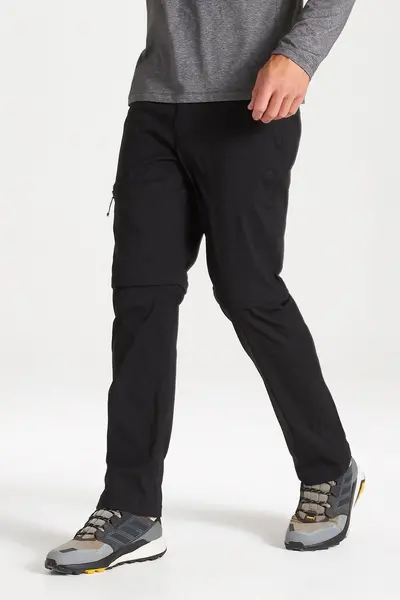 Image of Craghoppers Recycled Stretch 'Kiwi Pro II' Convertible Hiking Trousers Black