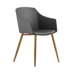 Image of Set of 1/2/4 Eden Padded Dining Chair Single - Grey - Grey