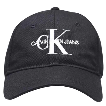 Image of Calvin Klein Jeans Monogram Embroidered Cap - Black BDS