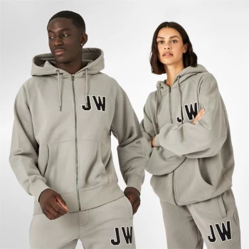 Image of Jack Wills Unisex Varsity Zip Hoodie - Washed Khaki