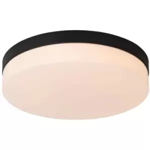 Image of Lucide Biskit Modern Flush ceiling light Bathroom - Ø34,5cm - LED - 1x24W 2700K - IP44 - Black