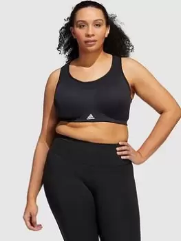 Image of adidas Training Workout Sports Bra High Support - Plus Size - Black/White, Size 4X, Women