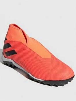 Image of Adidas Mens Nemeziz Laceless 19.3 Astro Turf Football Boot, Red/Black, Size 8, Men