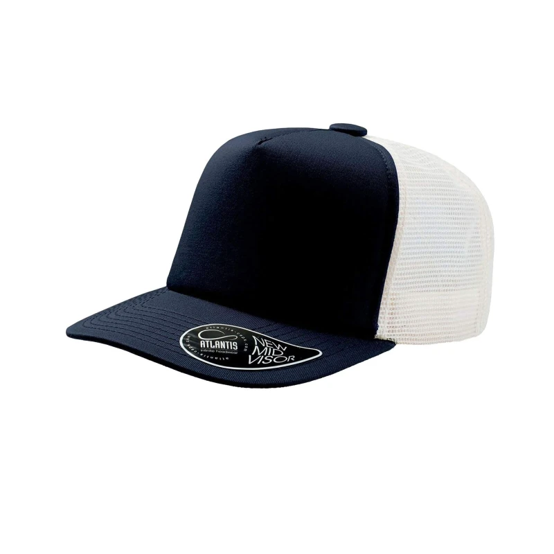 Image of Atlantis Atlantis Men Rrd Mid Visor 5 Panel Trucker Cap Pack of 2 in Navy Navy One Size Male 5059269083472