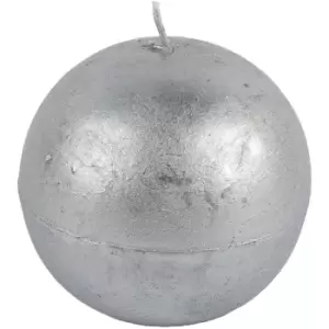 Image of Metallic Ball Candle - 32 Hours - Silver - Nicola Spring