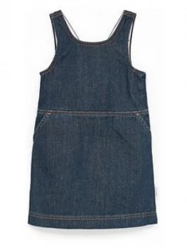 Image of White Stuff Girls Camille Denim Pinafore Dress - Mid Denim, Mid Denim, Size 7-8 Years, Women