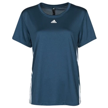 Image of adidas 3 STRIPE TEE womens T shirt in Blue - Sizes S,M,L,XS,XXS