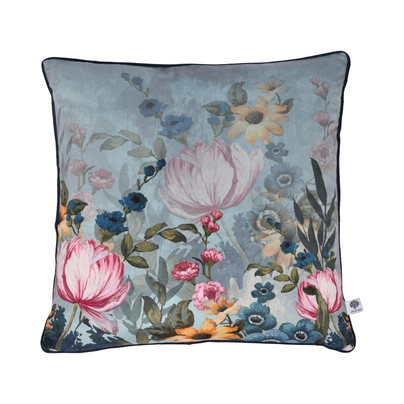 Image of Appletree Dawbury Velvet Filled Cushion Teal unisex 43 x 43cm