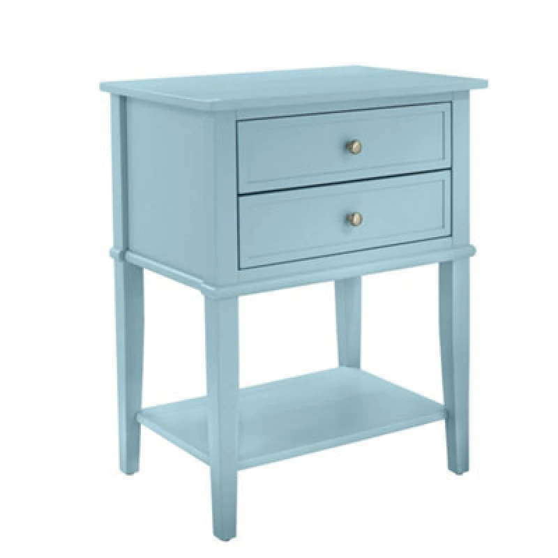 Image of Dorel Franklin 2 Drawer End Table In Blue