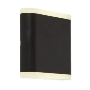 Image of Searchlight LED Outdoor Up & Down Wall Light - Matt Black
