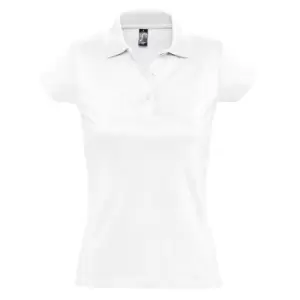Image of SOLS Womens/Ladies Prescott Short Sleeve Jersey Polo Shirt (XL) (White)