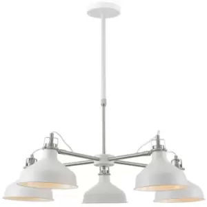 Image of Telescopic 5 Light, 5 x E27, Sand White, Satin Nickel, White - Luminosa Lighting