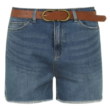 Image of SoulCal Belt Boyfriend Shorts Ladies - Mid Wash