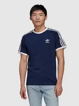 Image of adidas Originals 3 Stripes T-Shirt - Indigo Size XS Men