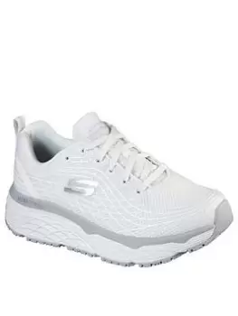 Image of Skechers Haptic Printed Lace Up Workwear Trainers, White, Size 4, Women