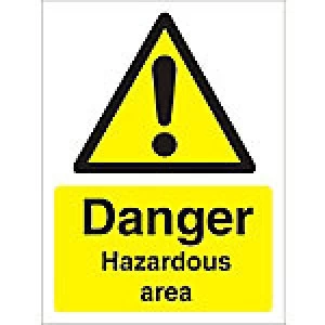 Image of Warning Sign Hazard Area Plastic 40 x 30 cm