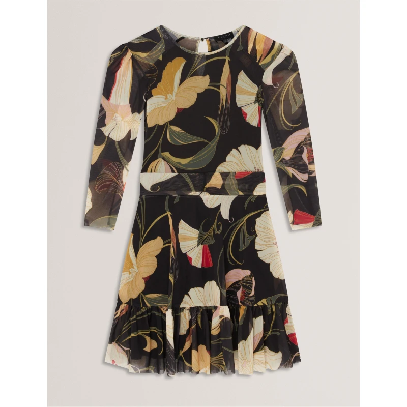 Image of Ted Baker Womens Mesh Mini Dress Black female 6 (2X)