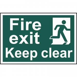 Image of Scan Fire Exit Keep Clear Sign 300mm 200mm Standard