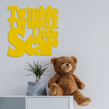 Image of Twinkle - Yellow Yellow Decorative Wooden Wall Accessory