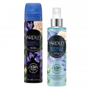 Image of Yardley London Bluebell and Sweetpea Fragrance Mist Gift Set