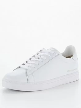 Image of Armani Exchange Clean Leather Trainers White Size 9 Men