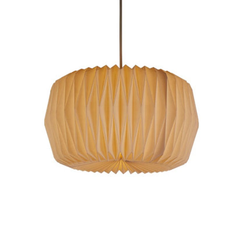 Image of Lighting Collection White And Chrome Paper Geo Shade