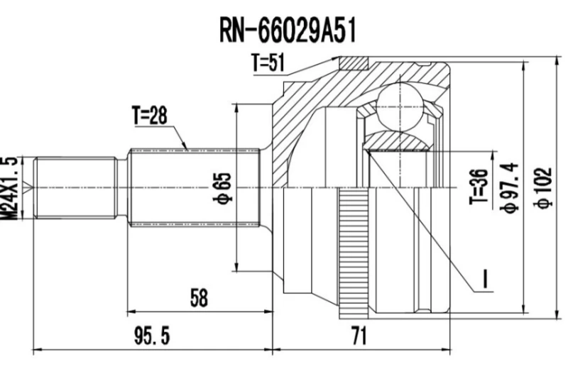 Image of PROCARO 77-OP-900 CV Joint Wheel Side Joint Kit,drive shaft (5)
