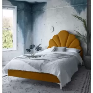 Image of Envisage Trade - Hendo Upholstered Beds - Plush Velvet, Single Size Frame, Mustard - Mustard