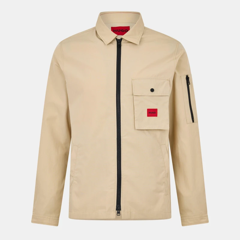 Image of Hugo Mens Emmond Overshirt Open Beige male L