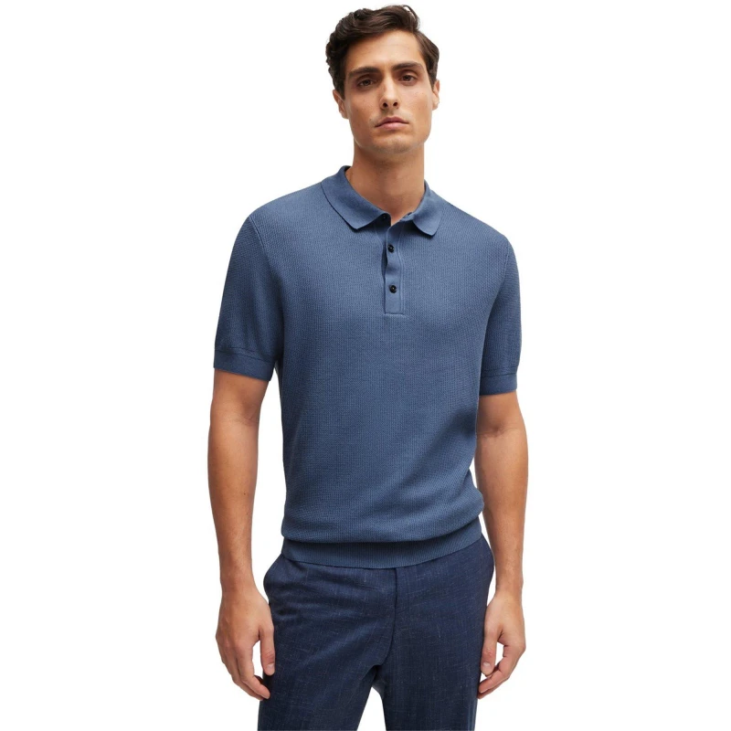 Image of Boss H-Daremo 10261633 01 Polo Shirt Mens - Blue Blue 2XL