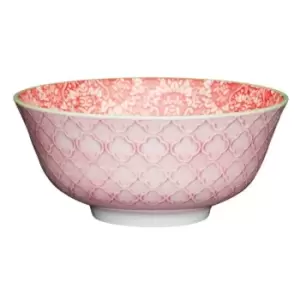 Image of Kitchen Craft KitchenCraft Red and Pink Victorian Style Print Ceramic Bowls