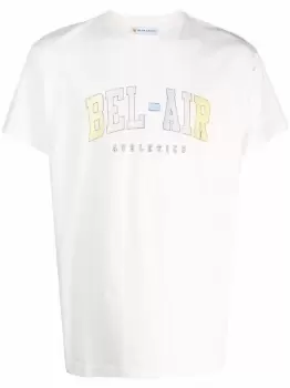 Image of BEL-AIR ATHLETICS Logo Print T-Shirt White