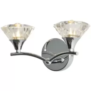 Image of Spa Reena 2 Light Wall Light Clear Glass and Chrome