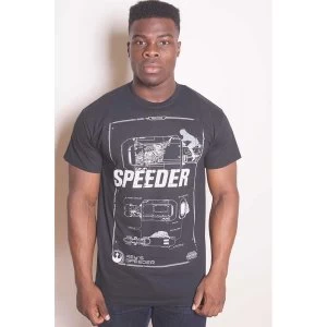 Image of Star Wars - Episode VII Rey Speeder Retro Unisex X-Large T-Shirt - Black