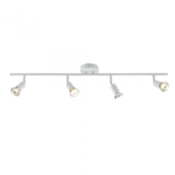 Image of KnightsBridge Ceiling Light GU10 50 Watt 4 Spotlight Bar White LED Compatible
