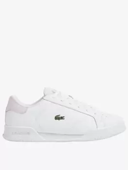 Image of Lacoste Twin Serve 0722 Trainers, White/Pink, Size 5, Women
