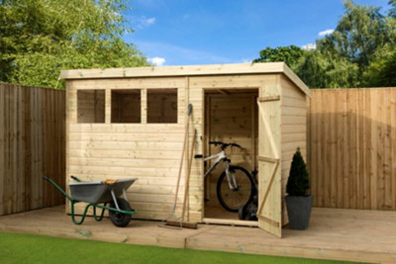 Image of Empire Sheds Empire 1500 Pent 10X4 Pressure Treated Tongue And Groove Wooden Garden Shed Door Right (10' X 4' / 10ft X 4ft) (10X4)