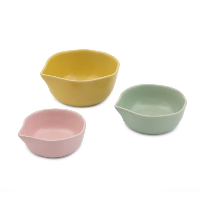 Image of Jamie Oliver Big Love Nesting Pinch-Me Pots, Set of 3, 1, ½, ¼ cups Multi