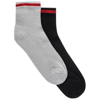 Image of Hugo Boss 2 Pack Tape Ankle Socks Mens - Grey