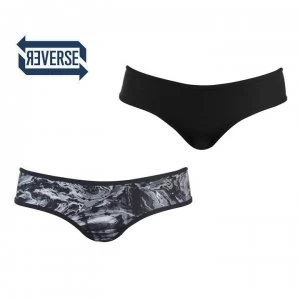Image of ONeill Reversible Bikini Bottoms Ladies - Black AOP/White